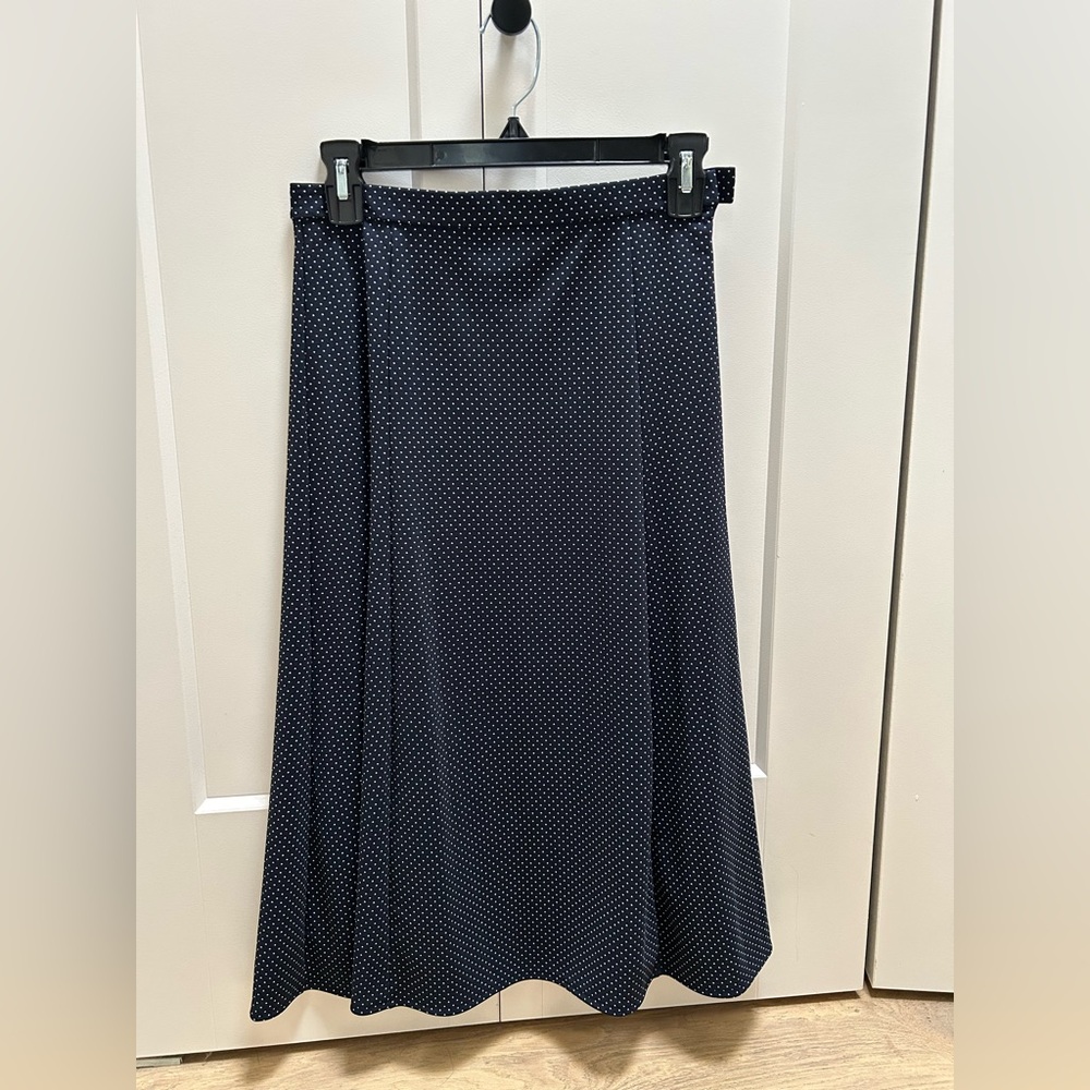 UNIQLO Navy Polka Dot A-Line Skirt